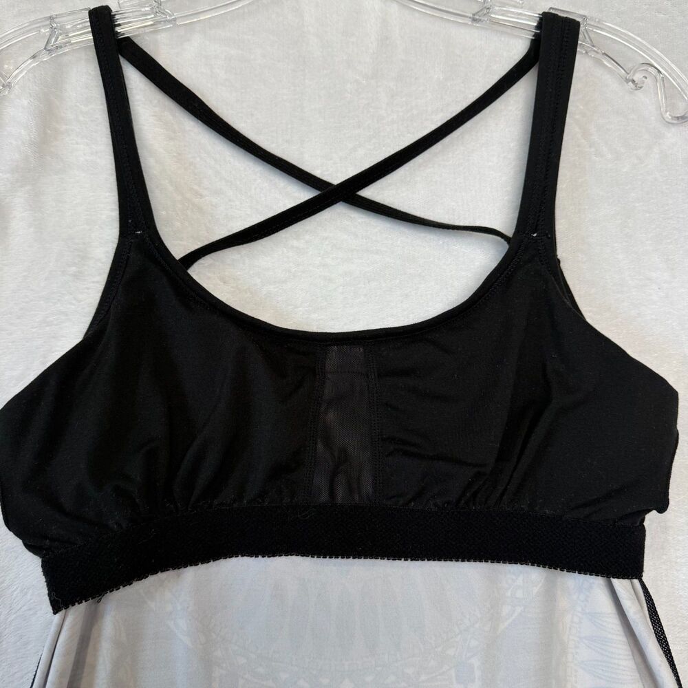 prAna Marley Tank Top Built In Shelf Bra Size S Gray White Athleisure Boho - Picture 9 of 12
